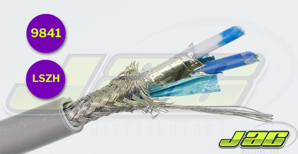 1 x 2 x 24(7)AWG Foil &amp; Braid Screened Low Smoke Halogen Free (LSZH) Data Cable - JACDistributors