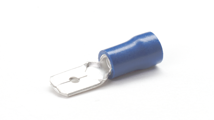 BM63/VR Blue Male Tab Connector 6.3mm Tab Width