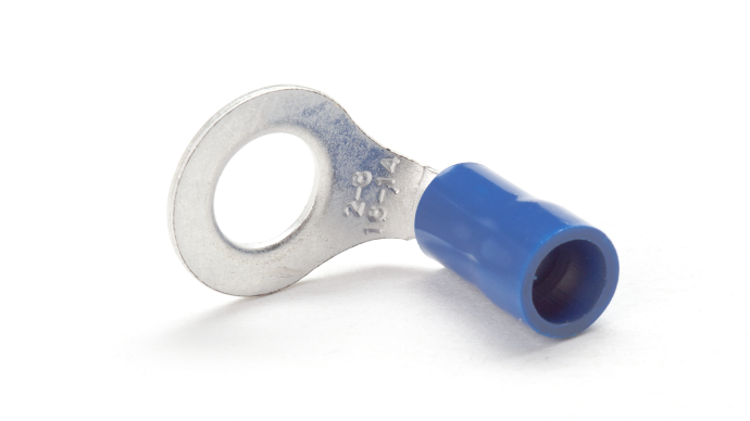 BR37/RA Blue Right Angled Ring Terminal to fit 3.5mm Stud