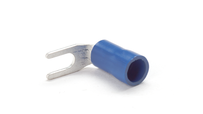 BS32N/RA Blue Right Angled Spade Terminal to fit 3mm Stud (Narrow)