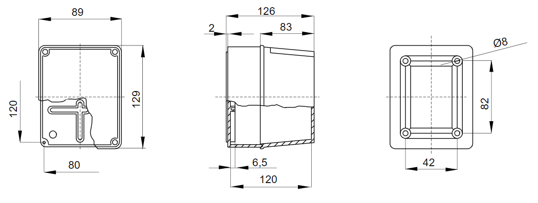 Gewiss GW44215 - Junction Box With Deep Screwed Lid - IP56 Rated - 120 x 80 x 120