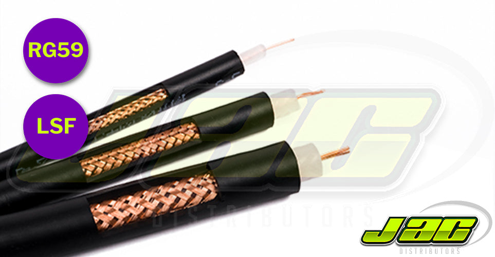 RG59 B/U 75 Ohm LSF Coaxial Cable Solid Polyethylene insulation, Tinned Copper - JACDistributors