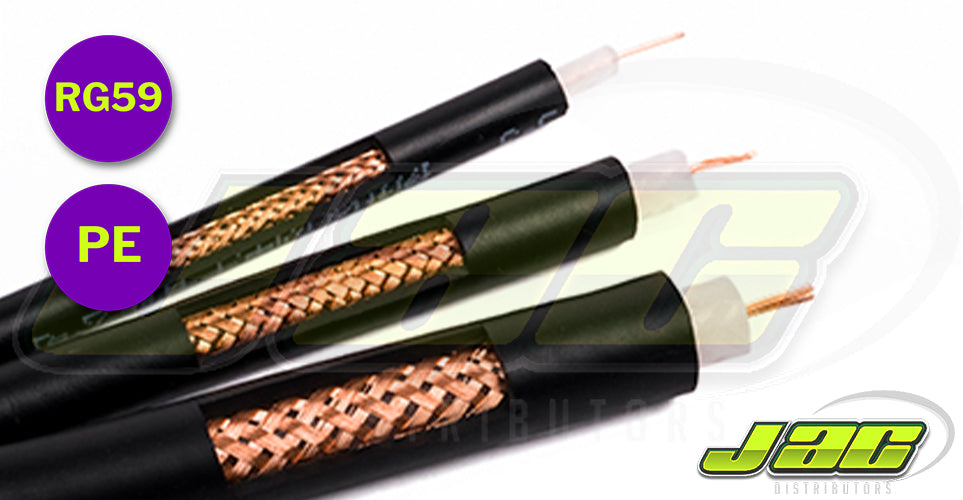 RG59 B/U 75 Ohm PE Coaxial Cable Solid Polyethylene insulation, Tinned Copper - JACDistributors