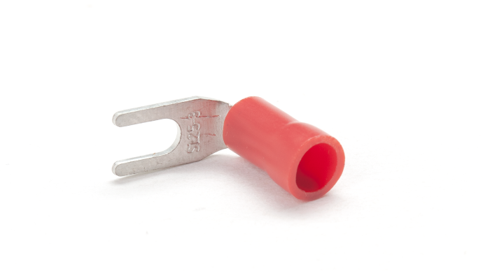 RS32N/RA Red Right Angled Spade Terminal (Narrow) to fit 3mm Stud