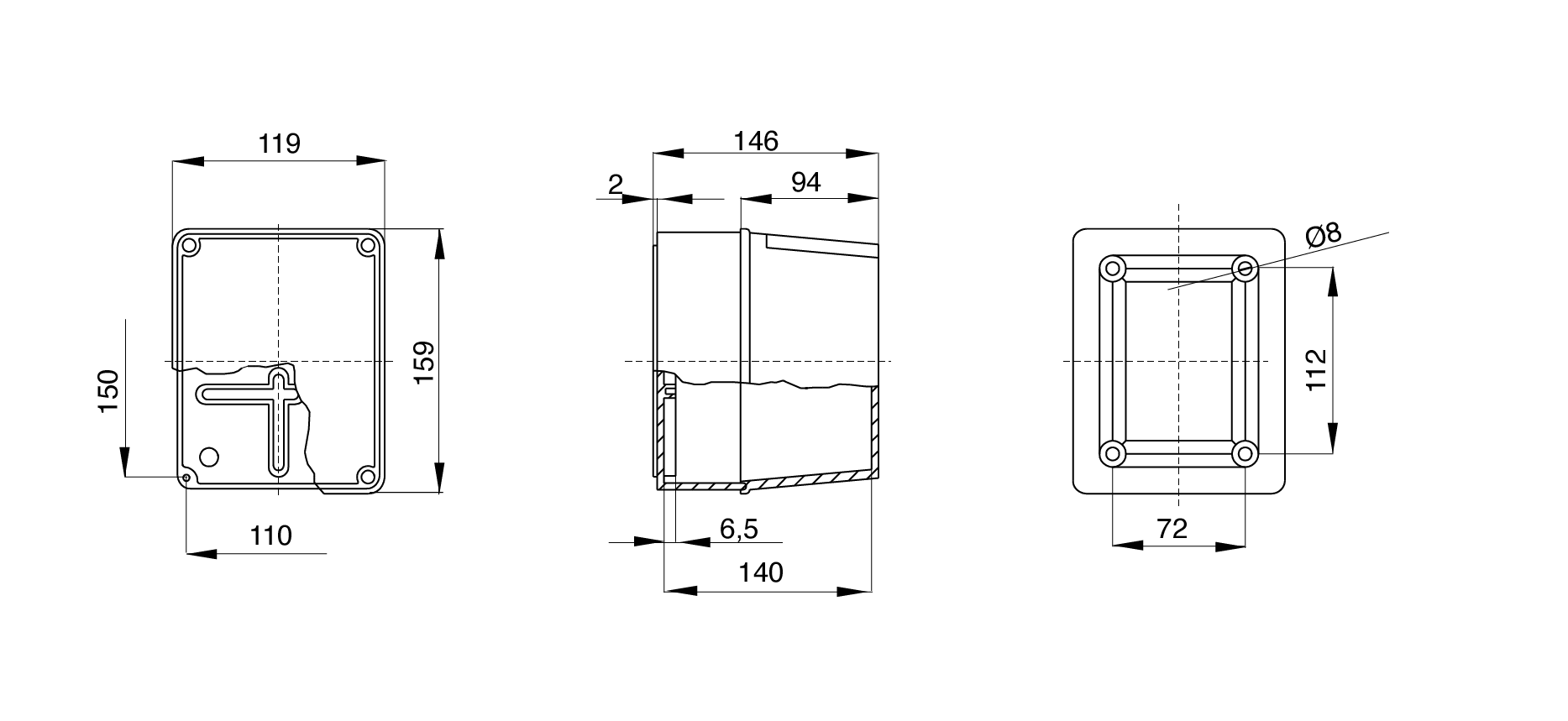 Gewiss GW44216 - Junction Box with Deep Screwed Lid - IP56 Rated - 150X110X140