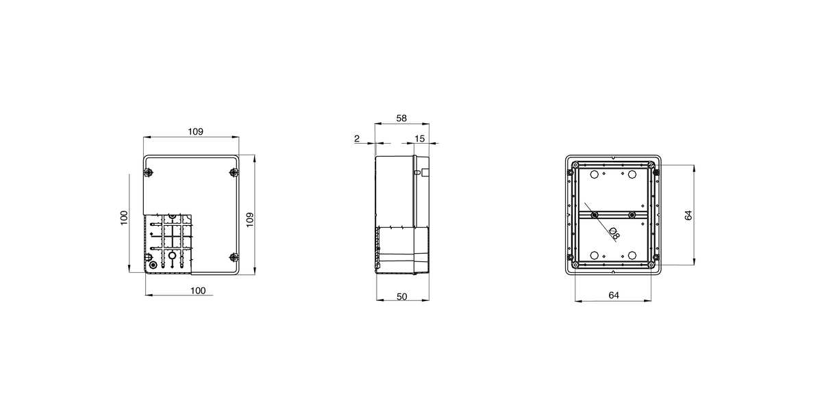 Gewiss GW44204 - Junction Box with Plain Screwed Lid - IP56 Rated - 100x100x50