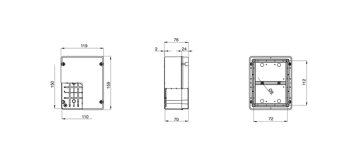 Gewiss GW44206 - Junction Box with Plain Screwed Lid - IP56 Rated - 150X110X70