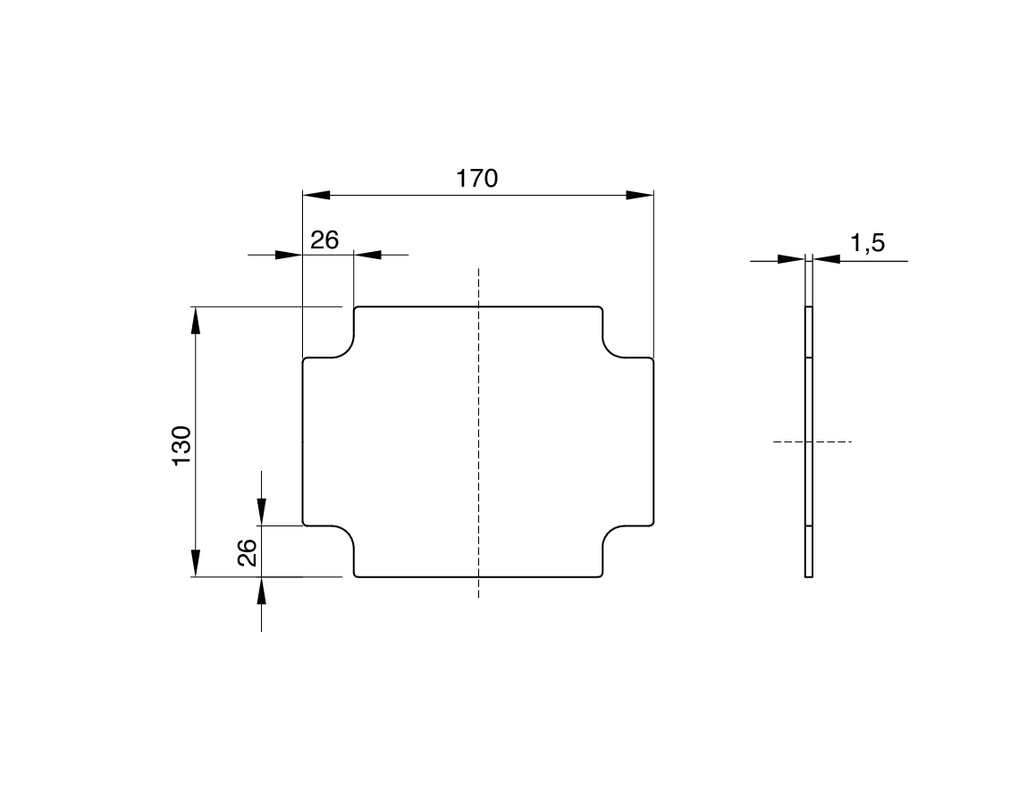 Gewiss GW44615 - Back-Mounting Plate with self-tapping fixing screws - for boxes 190X140