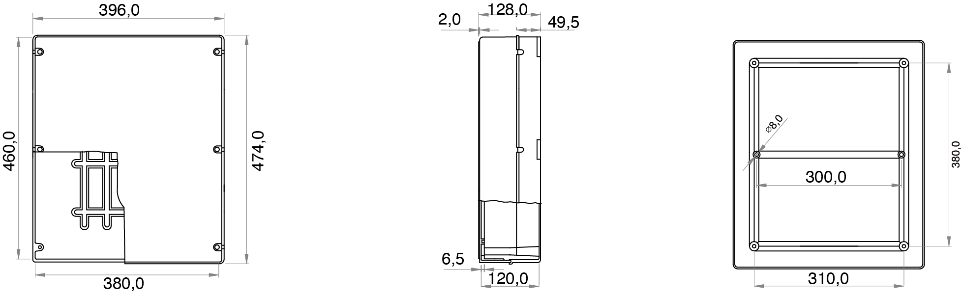 Gewiss GW44431 - Junction Box with Transparent Plain Lid- IP56 Rated - 460X380X120