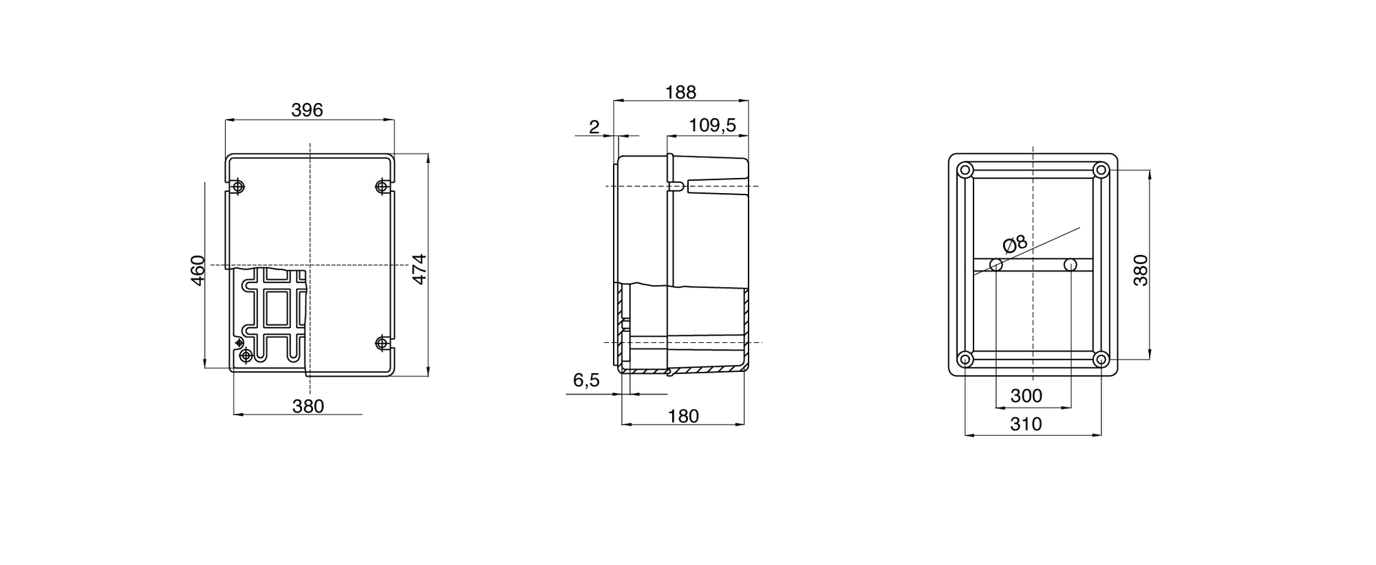 Gewiss GW44221 - Junction Box with Deep Screwed Lid - IP56 Rated - 460X380X180