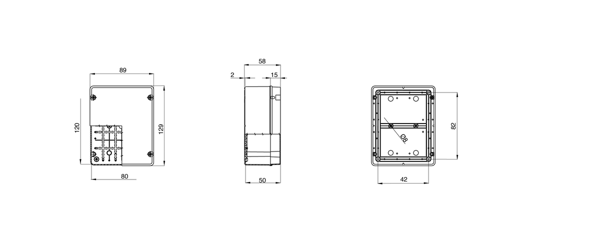 Gewiss GW44205 - Junction Box with Plain Screwed Lid - IP56 Rated - 120X80X50