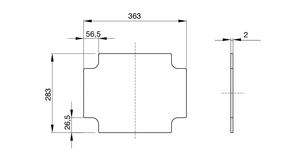 Gewiss GW44618 - Back-Mounting Plate with self-tapping fixing screws - for boxes 380X300