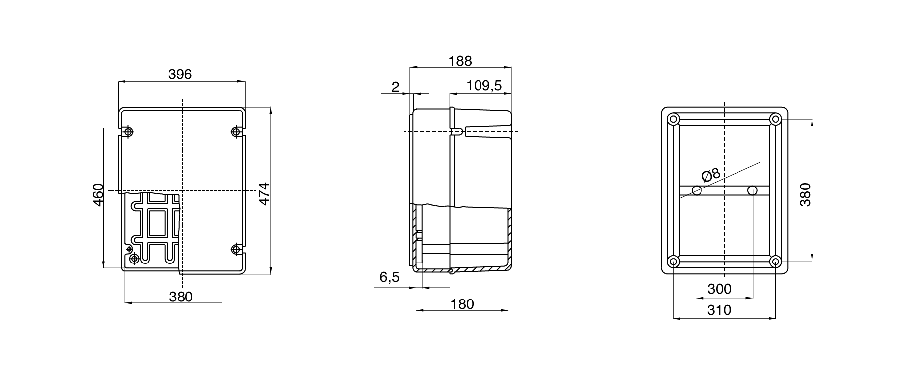 Gewiss GW44441 - Junction Box with Transparent Deep Lid- IP56 Rated - 460X380X180