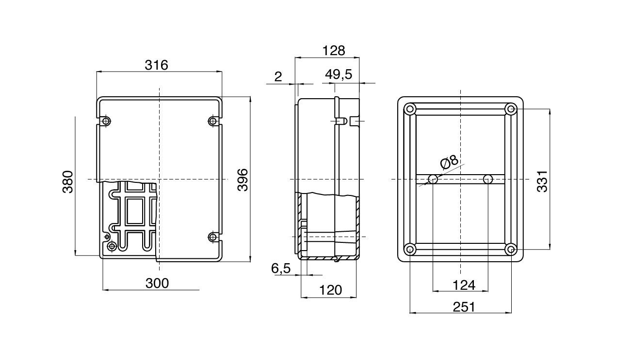 Gewiss GW44430 - Junction Box with Transparent Plain Lid- IP56 Rated - 380X300X120