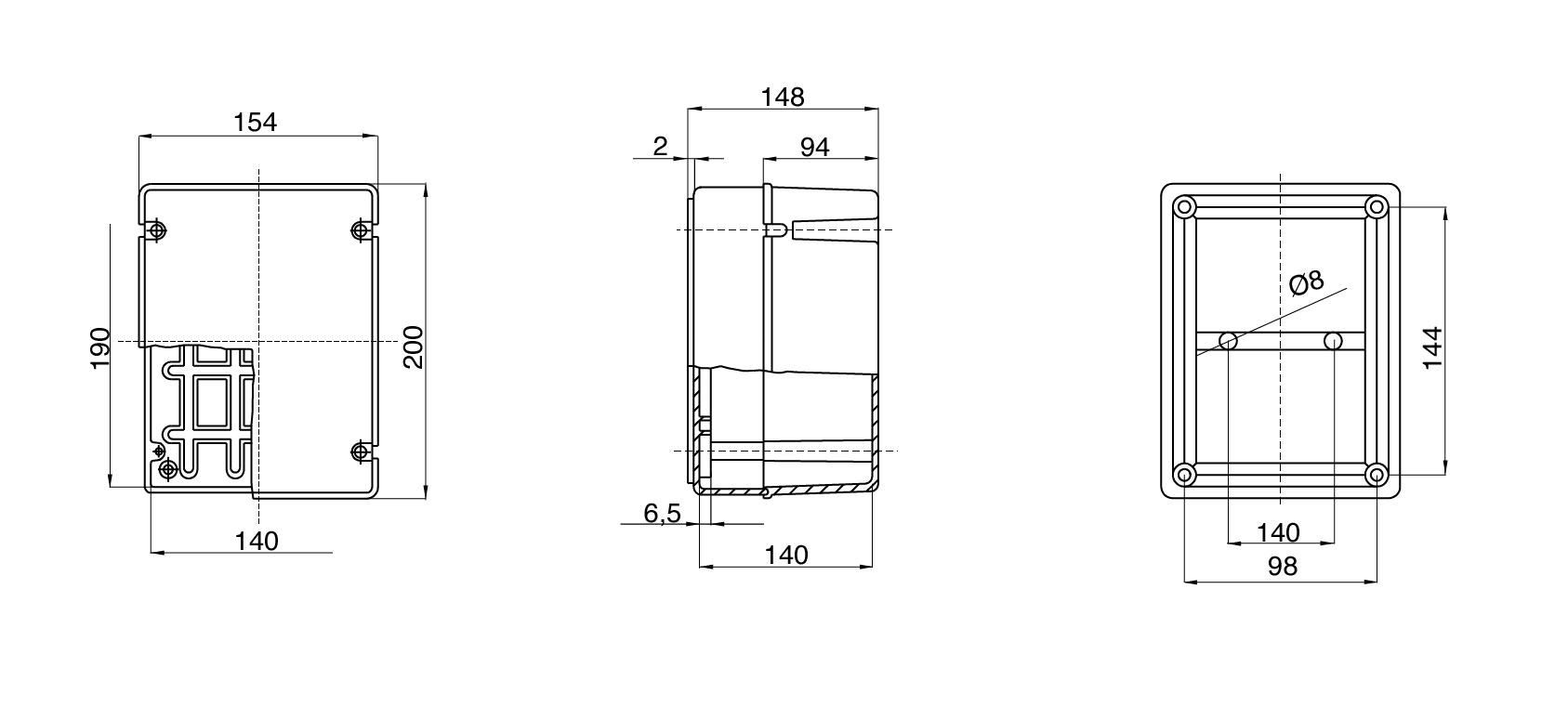 Gewiss GW44217 - Junction Box with Deep Screwed Lid - IP56 Rated - 190X140X140