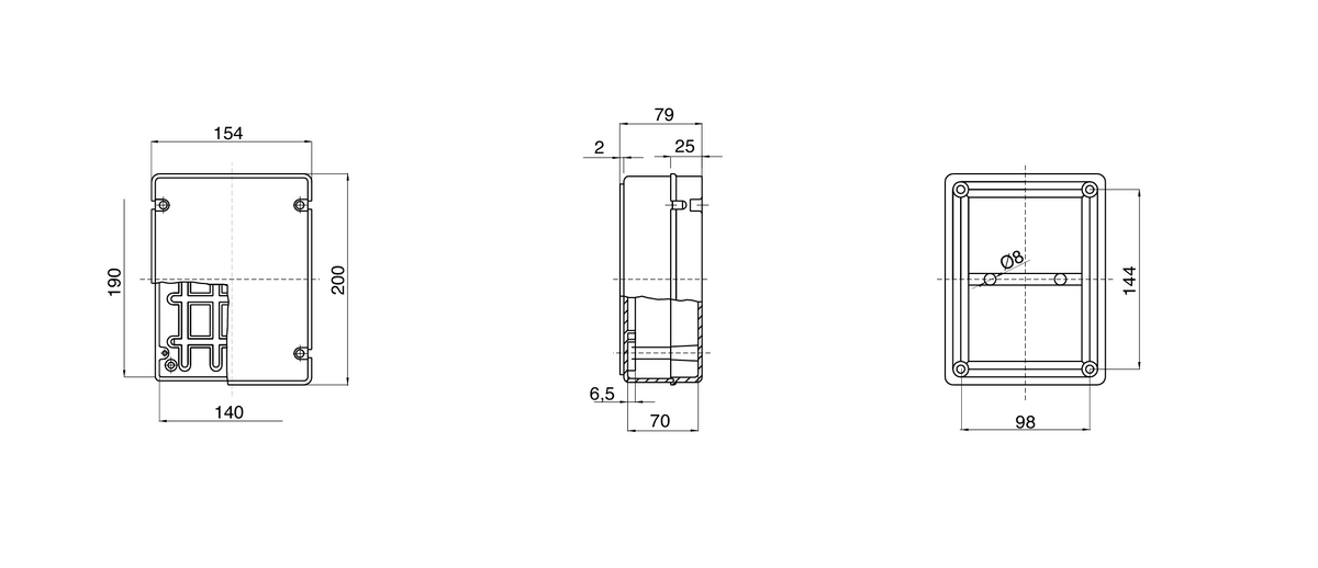 Gewiss GW44277 - Junction Box with Plain Screwed Lid - IP56 Rated - 190X140X70