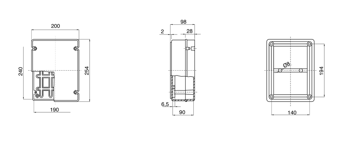 Gewiss GW44208 - Junction Box with Plain Screwed Lid - IP56 Rated - 240X190X90