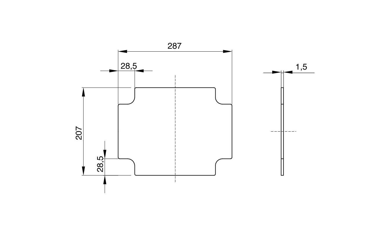 Gewiss GW44617 - Back-Mounting Plate with self-tapping fixing screws - for boxes 300X220