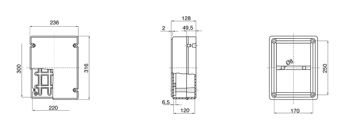 Gewiss GW44209 - Junction Box with Plain Screwed Lid - IP56 Rated - 300X220X120