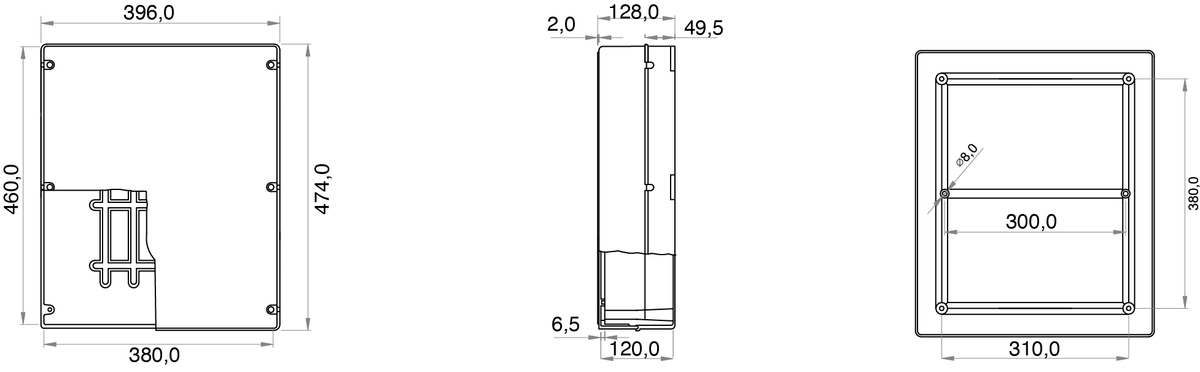 Gewiss GW44211 - Junction Box with Plain Screwed Lid - IP56 Rated - 460X380X120