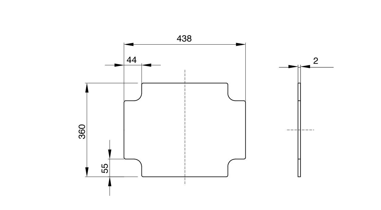 Gewiss GW44619 - Back-Mounting Plate with self-tapping fixing screws - for boxes 460x380