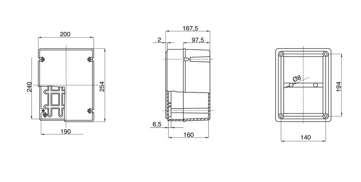 Gewiss GW44218 - Junction Box with Deep Screwed Lid - IP56 Rated - 240X190X160